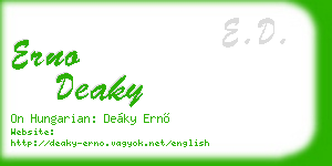 erno deaky business card