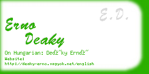 erno deaky business card